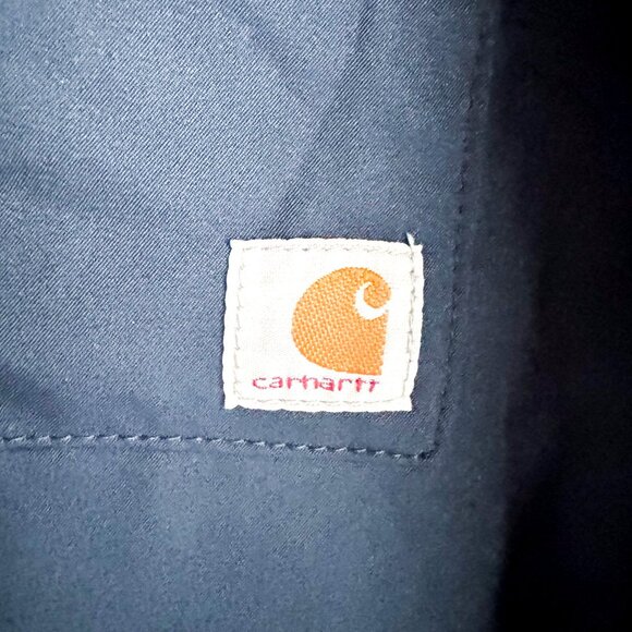 Carhartt Force Navy Blue Comfort Scrubs Top Short Sleeve M - Picture 3 of 5